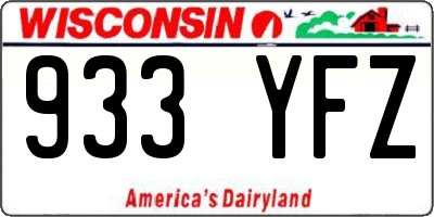 WI license plate 933YFZ