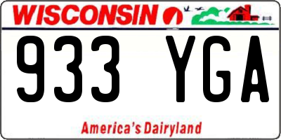 WI license plate 933YGA