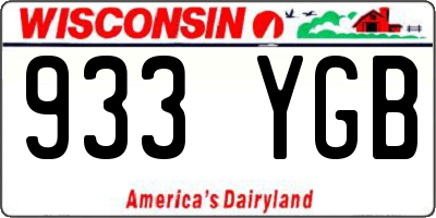 WI license plate 933YGB