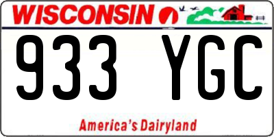 WI license plate 933YGC