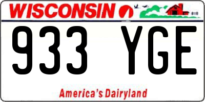 WI license plate 933YGE