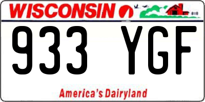 WI license plate 933YGF