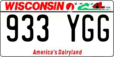 WI license plate 933YGG