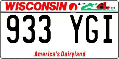 WI license plate 933YGI