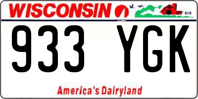 WI license plate 933YGK