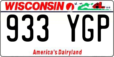 WI license plate 933YGP