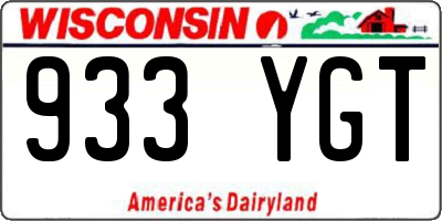 WI license plate 933YGT