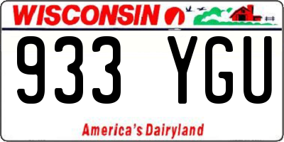 WI license plate 933YGU