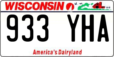 WI license plate 933YHA