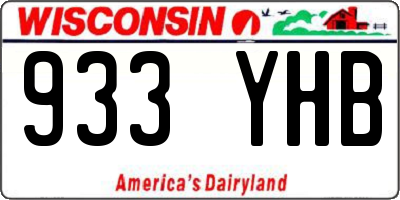 WI license plate 933YHB