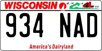 WI license plate 934NAD