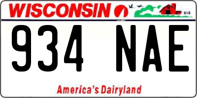WI license plate 934NAE