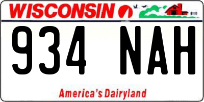 WI license plate 934NAH