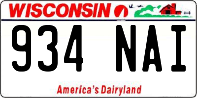 WI license plate 934NAI