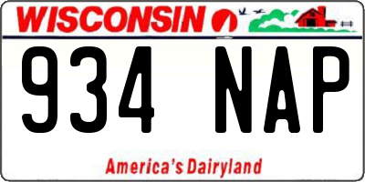 WI license plate 934NAP