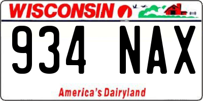 WI license plate 934NAX
