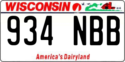 WI license plate 934NBB
