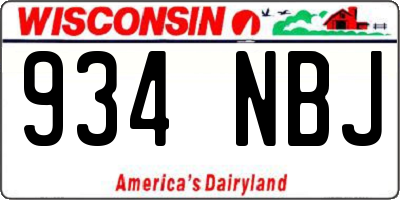 WI license plate 934NBJ