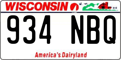 WI license plate 934NBQ