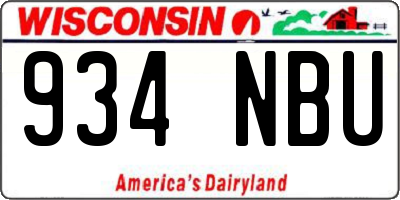 WI license plate 934NBU