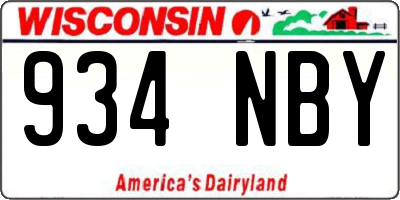 WI license plate 934NBY