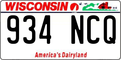 WI license plate 934NCQ