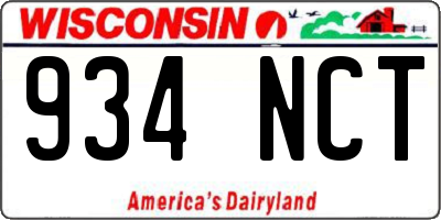 WI license plate 934NCT