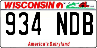 WI license plate 934NDB