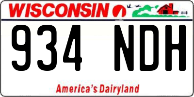 WI license plate 934NDH