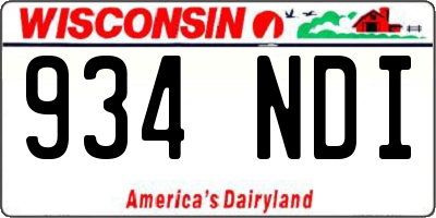WI license plate 934NDI