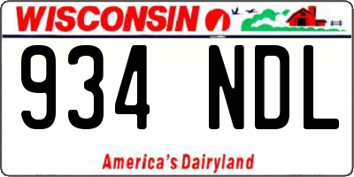 WI license plate 934NDL