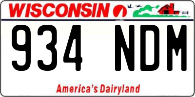 WI license plate 934NDM