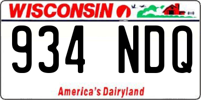WI license plate 934NDQ