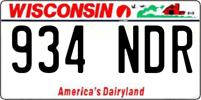 WI license plate 934NDR