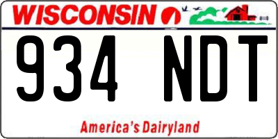 WI license plate 934NDT