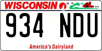 WI license plate 934NDU