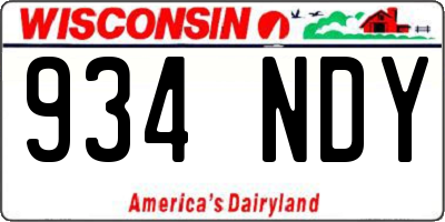 WI license plate 934NDY