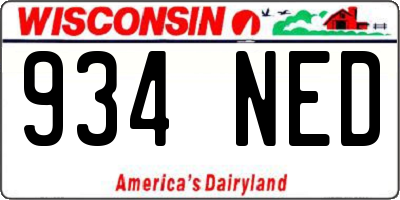WI license plate 934NED