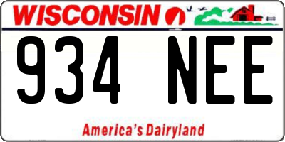 WI license plate 934NEE