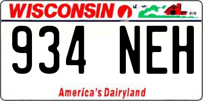 WI license plate 934NEH