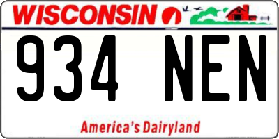 WI license plate 934NEN