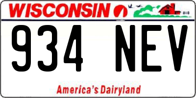 WI license plate 934NEV