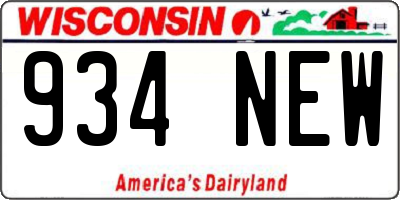 WI license plate 934NEW