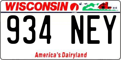 WI license plate 934NEY