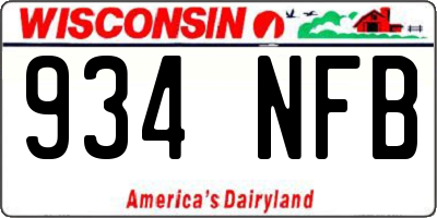 WI license plate 934NFB
