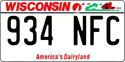 WI license plate 934NFC