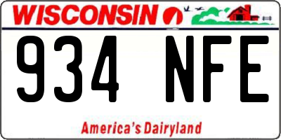 WI license plate 934NFE