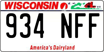 WI license plate 934NFF