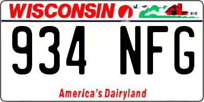 WI license plate 934NFG