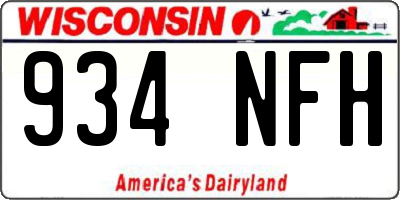 WI license plate 934NFH